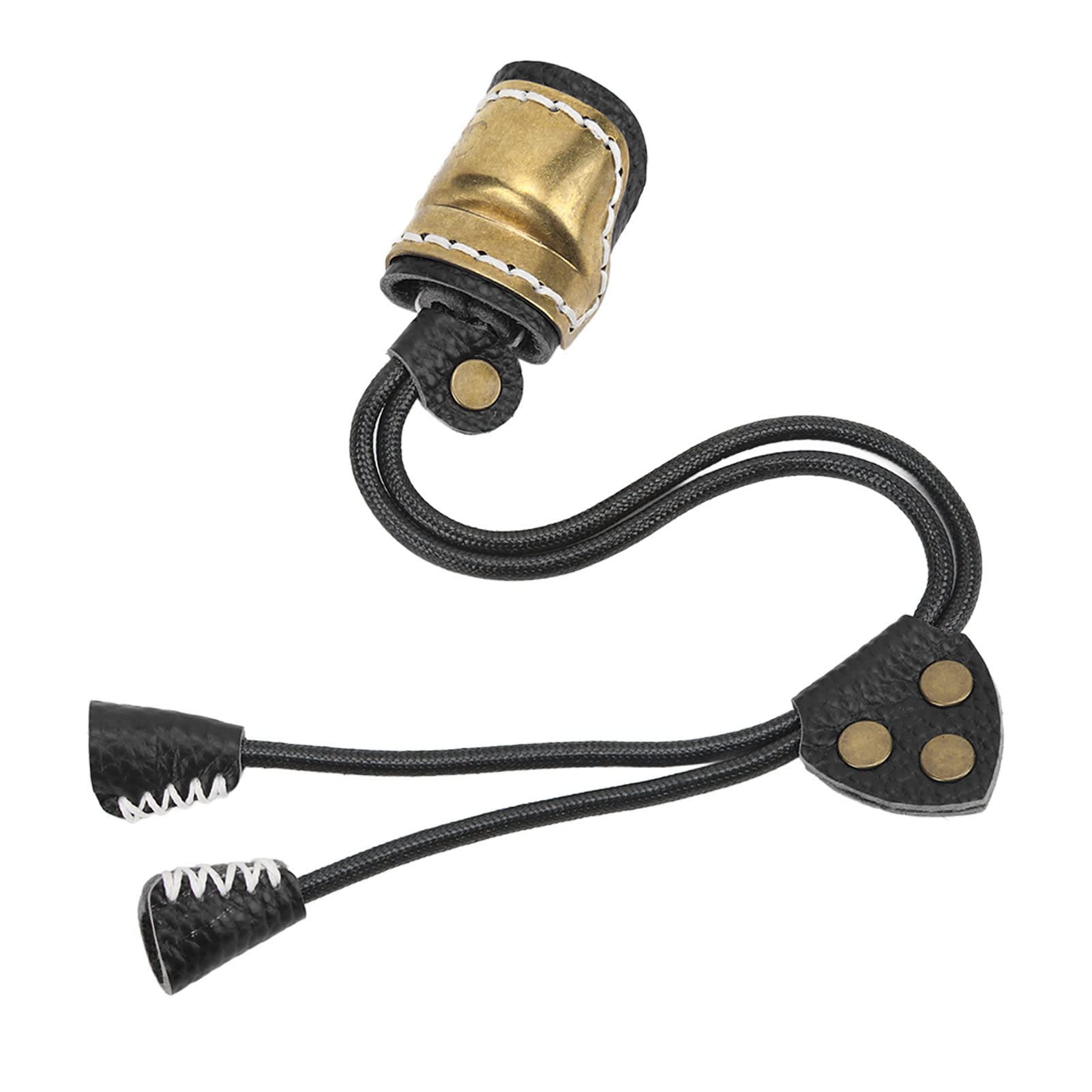 Anello per Il Pollice per Tiro con L'Arco, Protezione per Il Pollice in Morbida Pelle Bovina in Ottone e Corda di Cera Protezione per Il Dito per Tiro con L'Arco per Il Tiro con