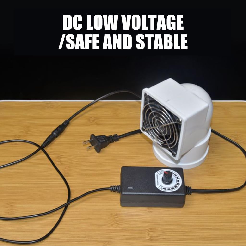 DAYnagh High Speed 12V Exhaust Fan With 50mm/63mm/75mm Duct Size, Low Noise With 5190RPM Speed For Quick Fumes Evacuation Air Intake and Exhaust (Duct Φ75mm)