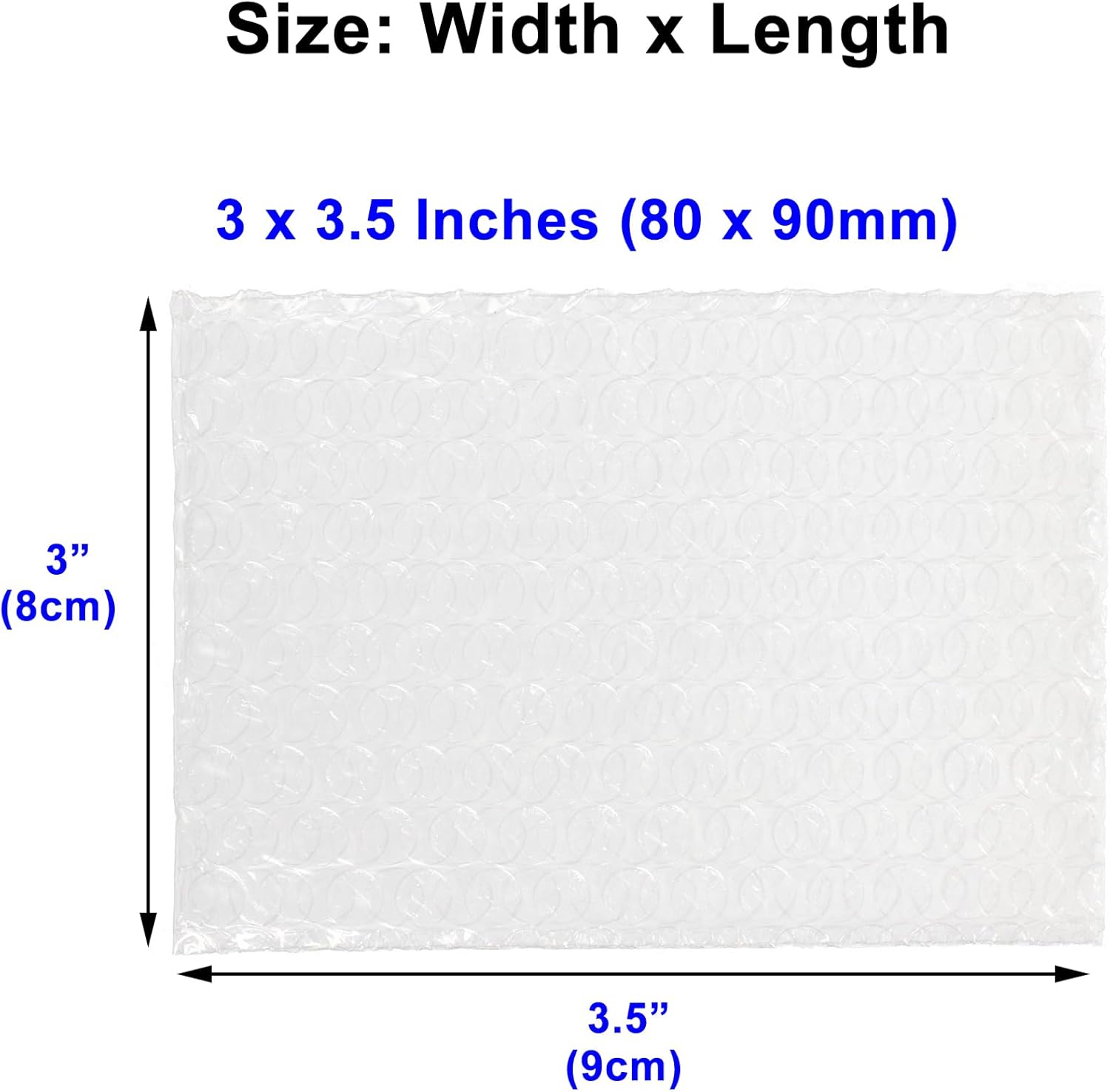 TOJYXSY Clear Poly Bubble Bags 500 Pieces 3 x 3.5 Inch (80 x 90mm) Plastic Storage Protective Packaging Cushioning Pouches