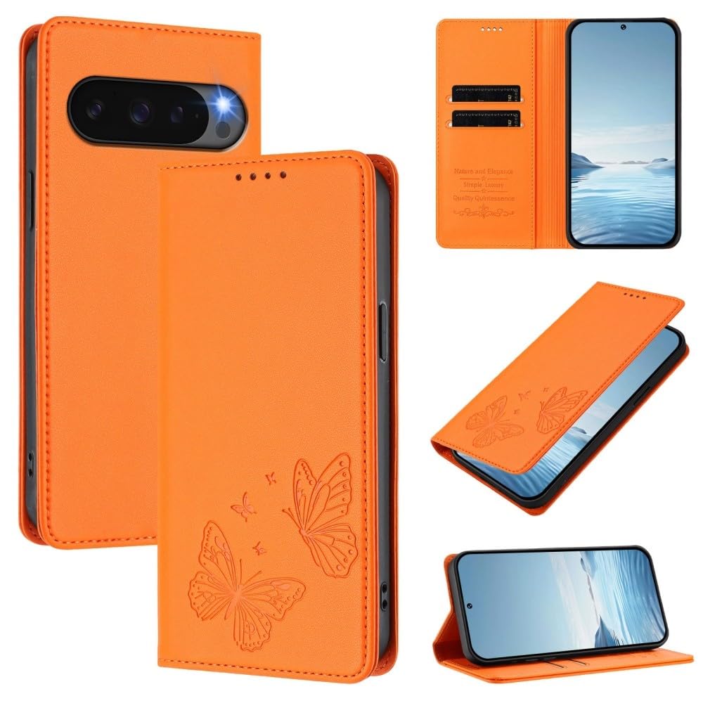 Coque Google Pixel 8A orange à clapet pour éviter les rayures d'écran - 7