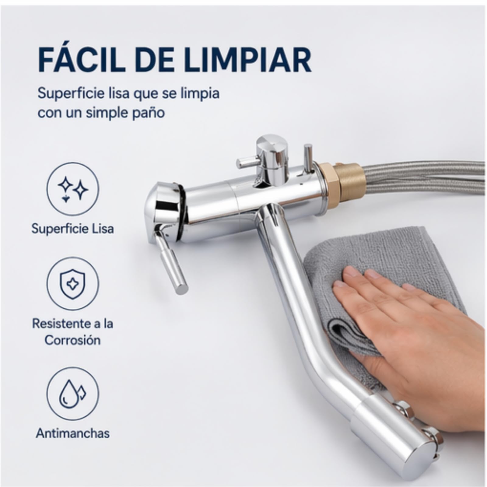 Grifo de Cocina 3 Vías Con Filtro de Agua - 3 en 1 Para Ósmosis - Agua Potable - Latón Giratorio