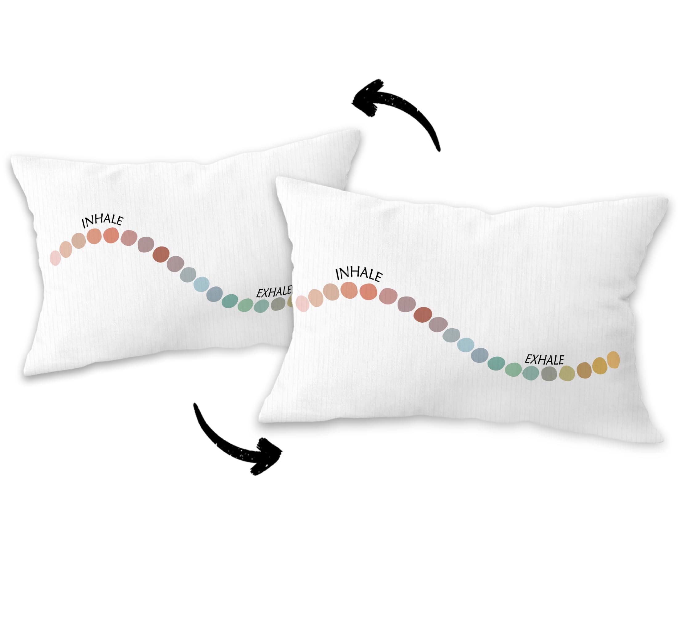 Minimalist Meditation Inhale Exhale Decorative Double-Sided Throw Pillow Covers 12×20 Inch, Relax Relaxing Pillow Cases Cushion for Home Bedroom Living Room, Mental Health Gifts for Women Men