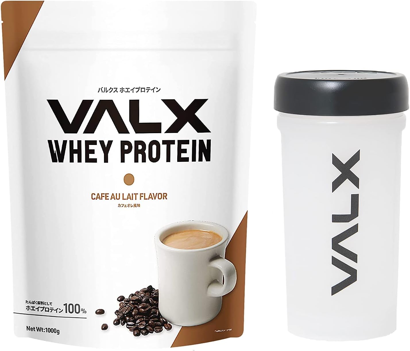 Valx バルクス ホエイ プロテイン カフェオレ風味 Produced By 山本義徳 1kg バルクス プロテインシェイカー