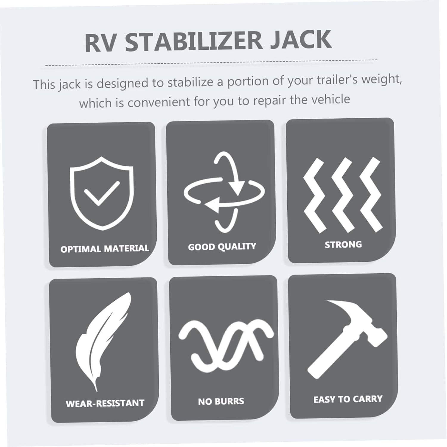Trailer Support Stabilizer 2pcs Rv Stabilizer Jack Durable Easy to Use for Outdoor Enthusiasts