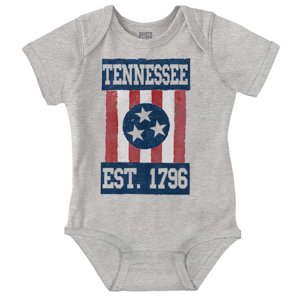 Brisco Brands Tennessee Country Southern TN Flag Baby Romper Boys or Girls