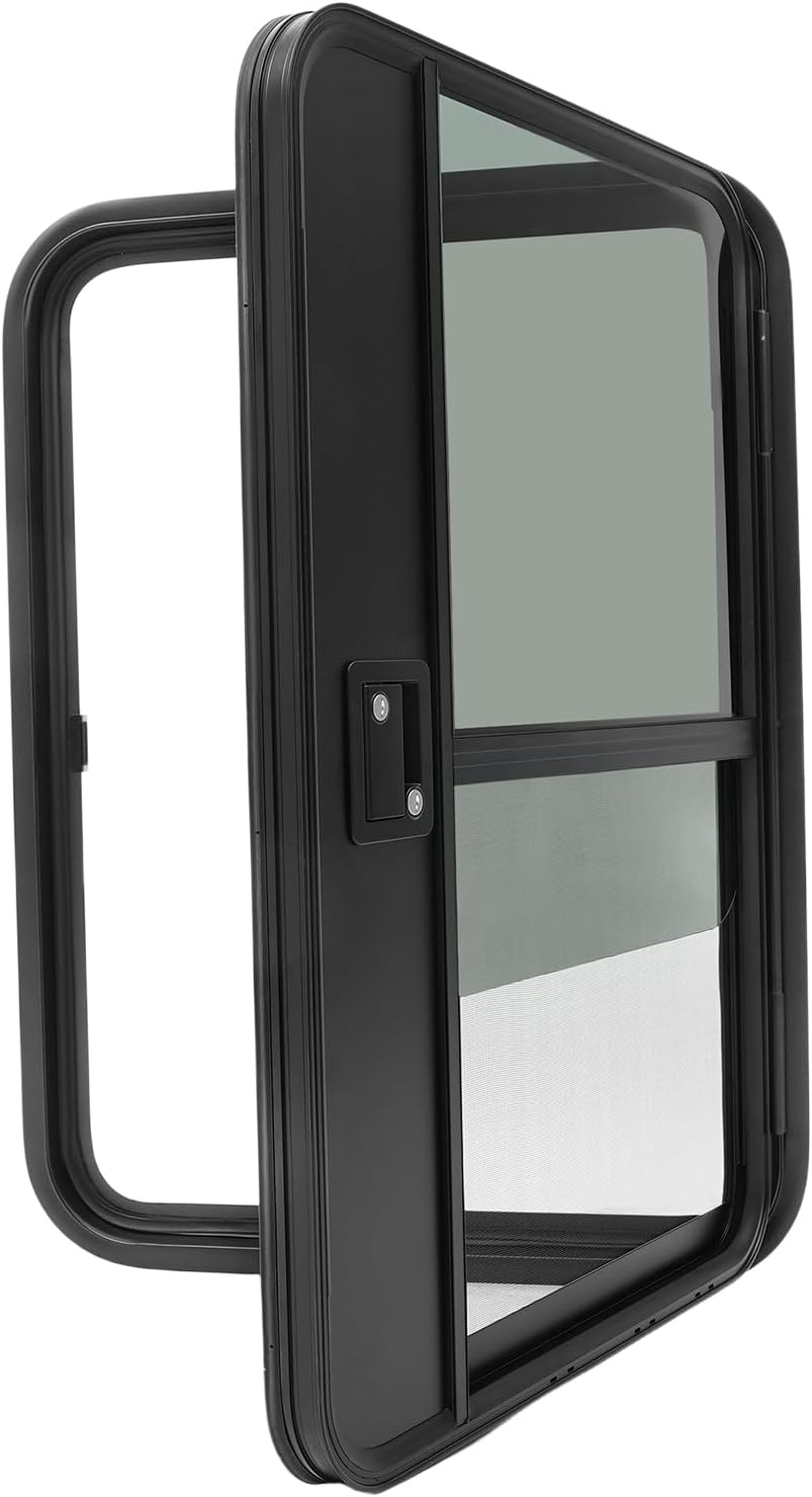 26 * 36in RV Camper Teardrop Trailer Door, Aluminum Alloy Trailer Entry Door with Tempered Glass, Soundproof&Waterproof&4 Keys, Right Driver Side Trailer Entry Door for RVs Campers