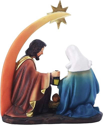 Miniatura 2 de MIYOLO Santa Familia, María José Niño Jesús Figurita con Estrella Belén Estatua de Navidad Regalo Religioso Decoración Interior Colecciones