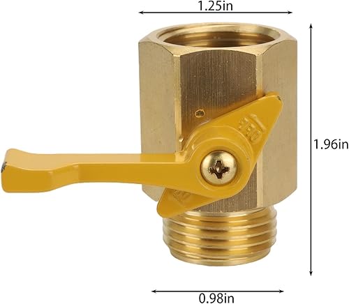 Miniatura 5 de Playlist Válvula de cierre de manguera de jardín de latón con mango Conector resistente de 34 "Conector de manguera de jardín