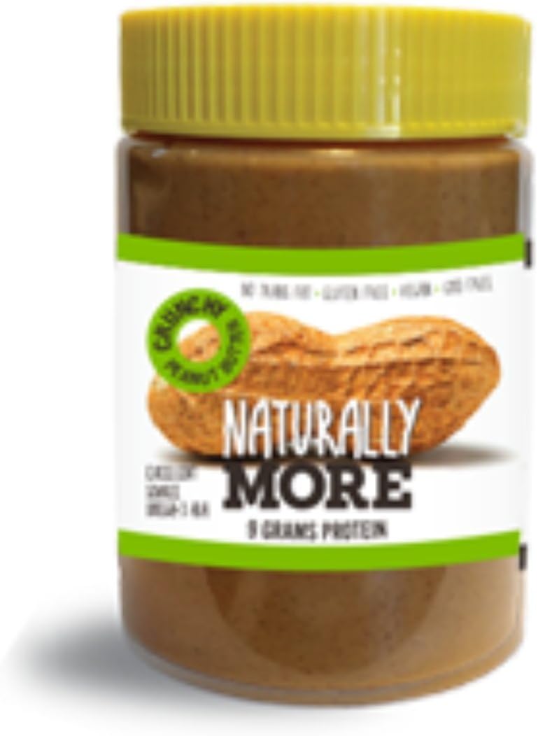 Naturally More, Crunchy Peanut Butter, 16oz Jar (Pack of 3)