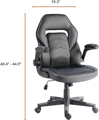 Miniatura 3 de SpawnSafe - Silla para videojuegos, altura ajustable, reposabrazos abatibles, giro de 360, negrogris