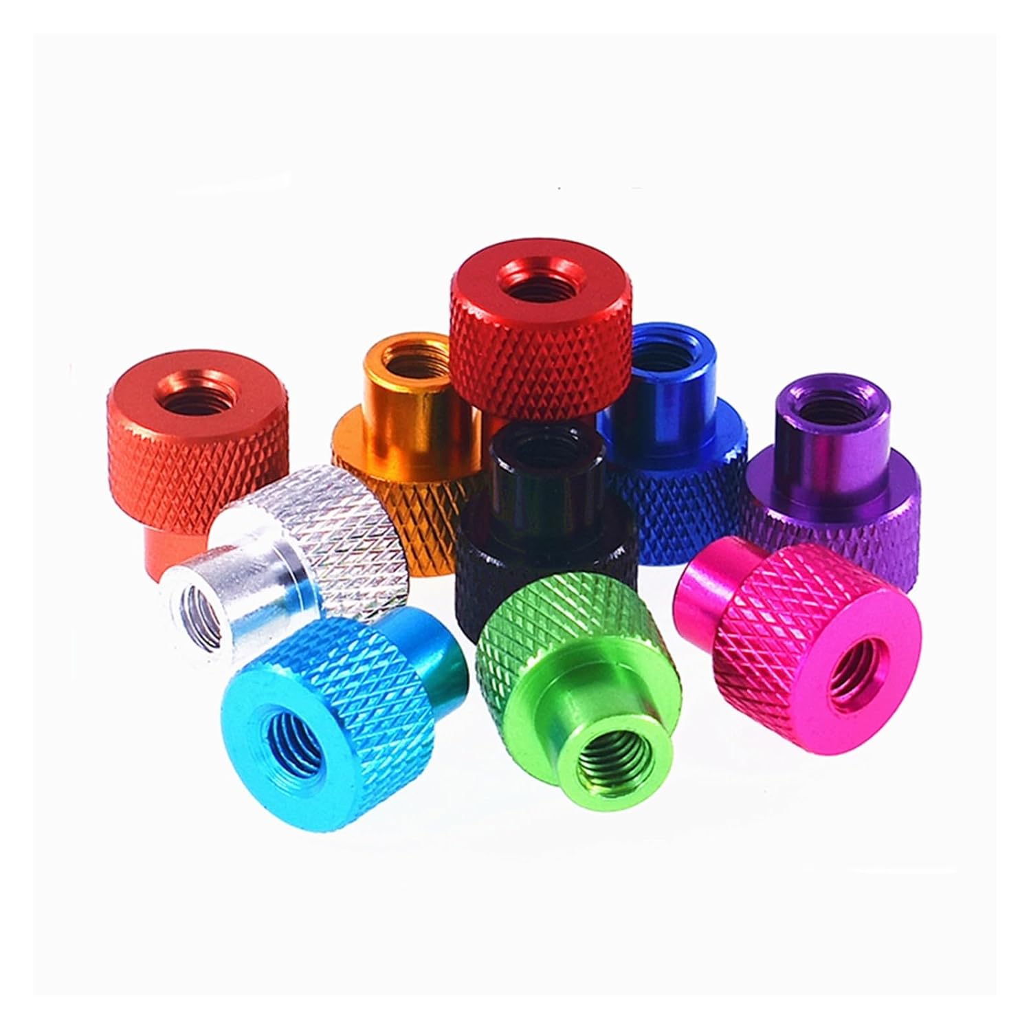 Thumb Nuts Through Hole Aluminium Frame Manual Tightening Nuts Step Knurled Thumb Nuts M3 M4 M5 M6 M8 2pcs(Dark Blue,M6)