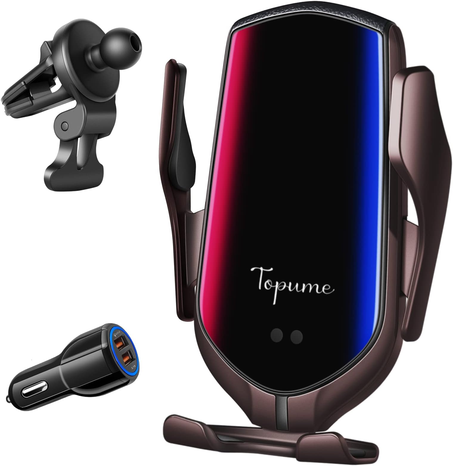 Wireless Car Charger,10W Qi Fast Charging Auto-Clamping Car Phone Mount Air Vent Phone Holder Compatible with iPhone 13/12/12Pro/SE/11/11Pro/11ProMax/XSMax/XS/XR,Samsung S10/S9/S8/Note10