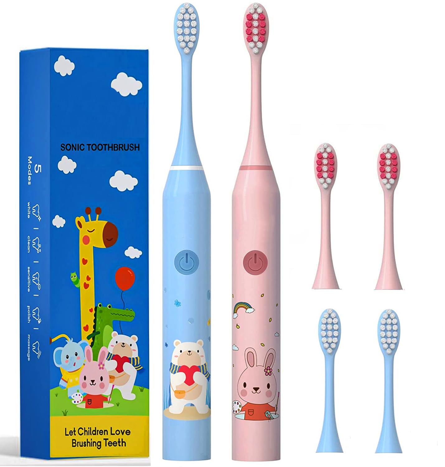 See full amazon price history chart for US1984 Sonic Electric Toothbrush for Kids with 5 Modes, 3 Brush Heads & Rechargeable Battery, Ultra Soft Nylon Bristles, IPX7 Waterproof, Electric Power Tooth brush (Blue & Pink) US1984 Sonic Electric Toothbrush for Kids with 5 Modes, 3 Brush Heads & Rechargeable Battery, Ultra Soft Nylon Bristles, IPX7 Waterproof, Electric Power Tooth brush (Blue & Pink) (B0C8ZD9YTG) Amazon Price History, Amazon Price Tracker