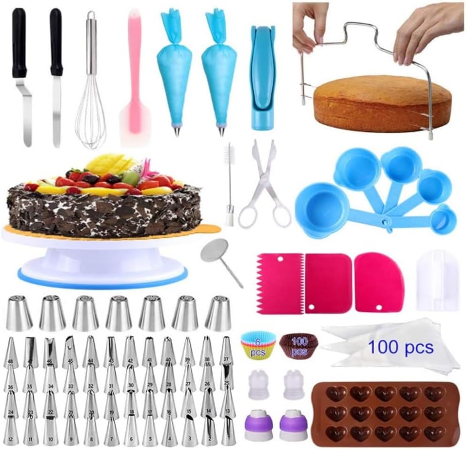 283 Piece Cake Turntable Set Decoration Mouth Cup Baking Silicone Molds