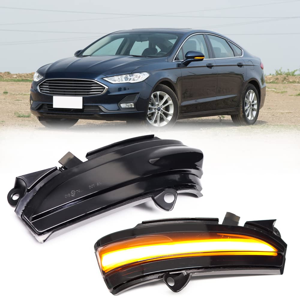 Dynamic LED Turn Signal Lights for Ford Mondeo MK5 2014 2015 2016 2017 2018 2019 2020 MK V 5, Sequential Amber Side Marker Mirror Light Blinker Indicator Replacement