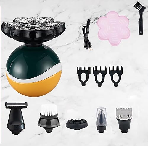 Afeitadoras de cabeza para hombres calvos, 6 en 1, siete cuchillas en húmedo y seco, afeitadora de afeitado para hombres, recortadora de oso,