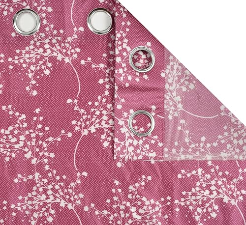 Image of Floral Printed Home Decor Curtains for Living Room, Bedroom Doors and Windows Panel, Parda, Eyelets Hanging, Wine Color, 4 x 5 Feet, 1 Piece