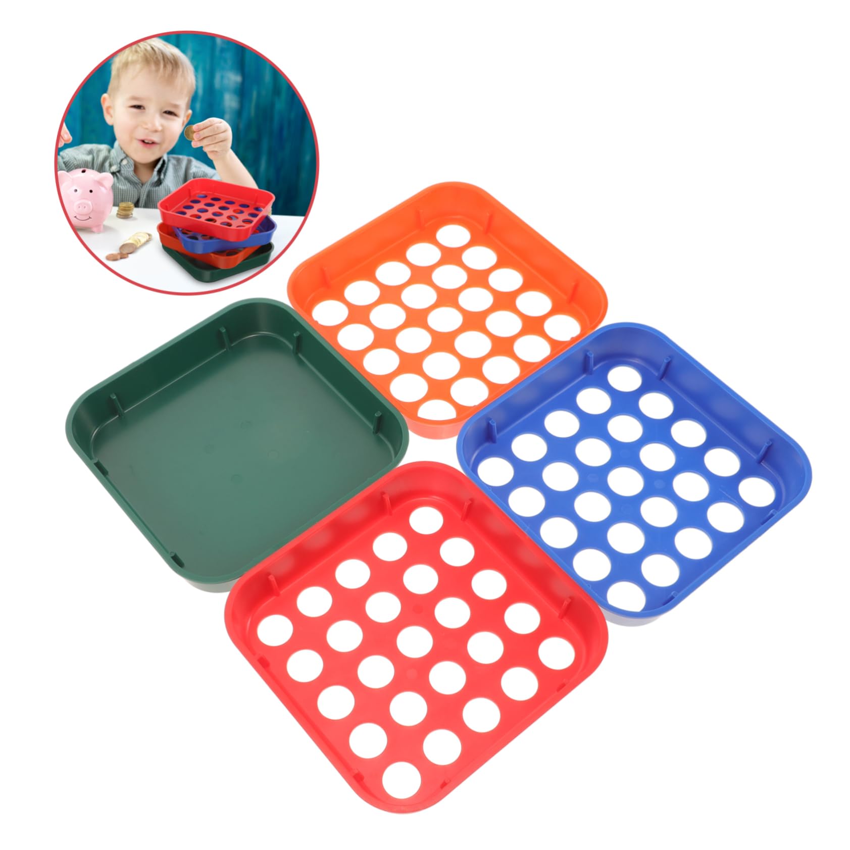 Amazon | 4個 コイン仕分けトレイ ペニーソータートレイ ダイムソータートレイ コイン計数管 コイン選別機 オールインワンのコインソータートレイ  コインオーガナイザートレイ クイックソートコ 通販 KALLORY 4セット コイン仕分けトレイ クォーター用ホルダー ために ...