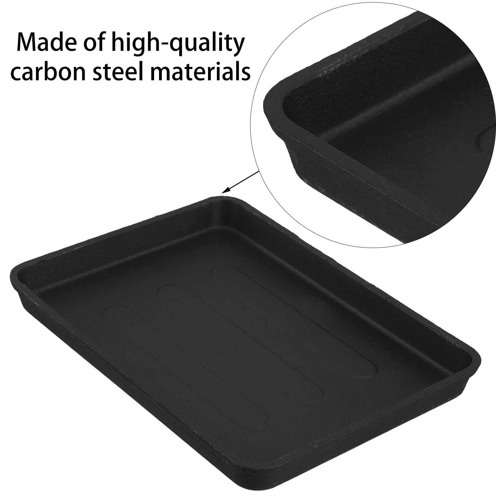 Plaque de Cuisson en Fonte 40x30cm pour Barbecue, Poêle à Griller Anti-adhésive Four et Grillades