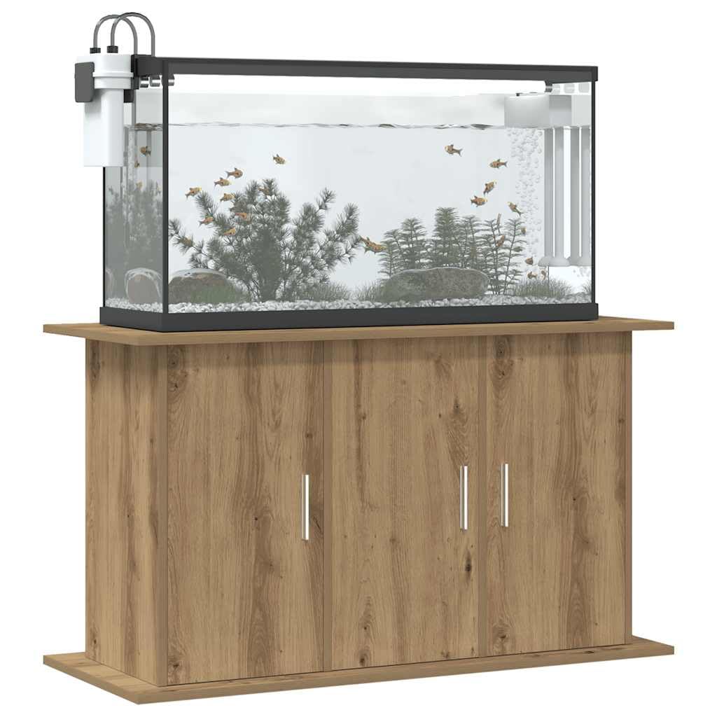 Supporto per acquario Artisan Oak in legno di quercia, 101 x 41 x 58 cm, con 6 scomparti e porte, mobiletto inferiore stabile per acqua dolce e acqua di mare, pratico spazio per filtri e