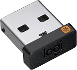Logitech USB Unifying Receiver, 2.4 GHz Wireless Technology, USB Plug Compatible with all Unifying Devices like Wireless Mouse and Keyboard, PC/Mac/Laptop - Black - 1