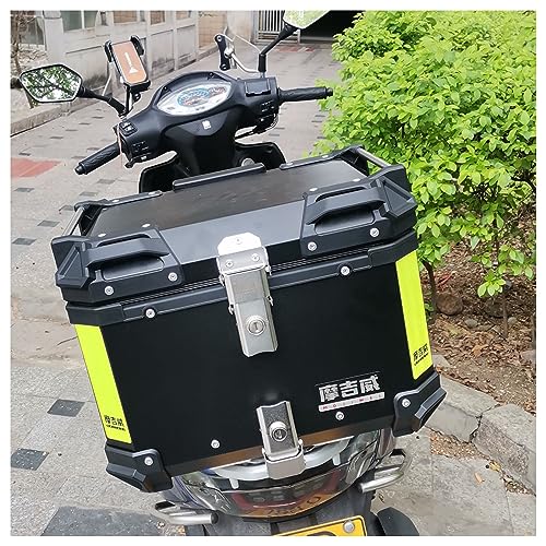 Caja Trasera De Aluminio para Motocicleta, 36L 45L 55L 65L Baúl De Impermeable para Moto Maletero para Moto Funda Carcasa Superior para Motocicleta con Respaldo Superior (Color : A, Size : 36L)