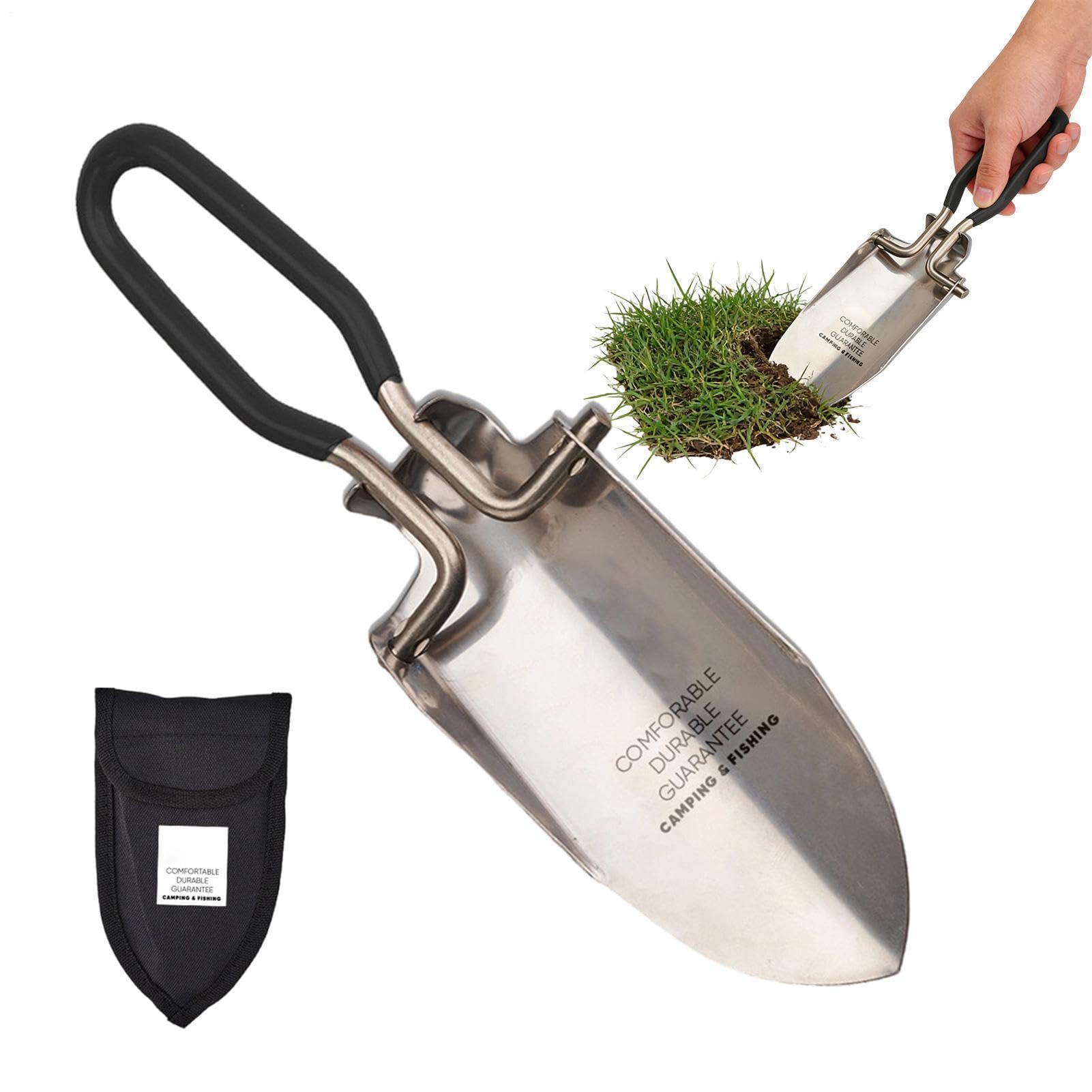 Pelle pliable acier inoxydable pour creuser en camping et rando
