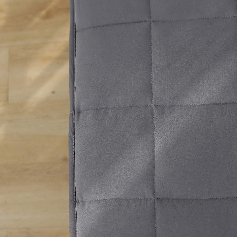 Adult Weighted Blankets (15 lbs, 48” x 72”, Twin Size) Heavy Blanket, Breathable Cotton with Natural Glass Beads