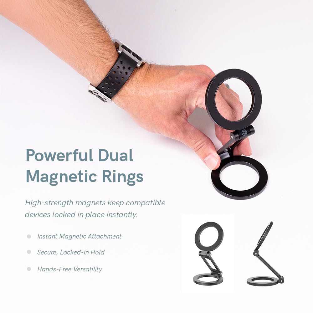Lume Cube Support de téléphone magnétique de qualité supérieure pour iPhone et Android MagSafe - Support magnétique double face pliable avec plusieurs points de réglage - Support pour toute surface
