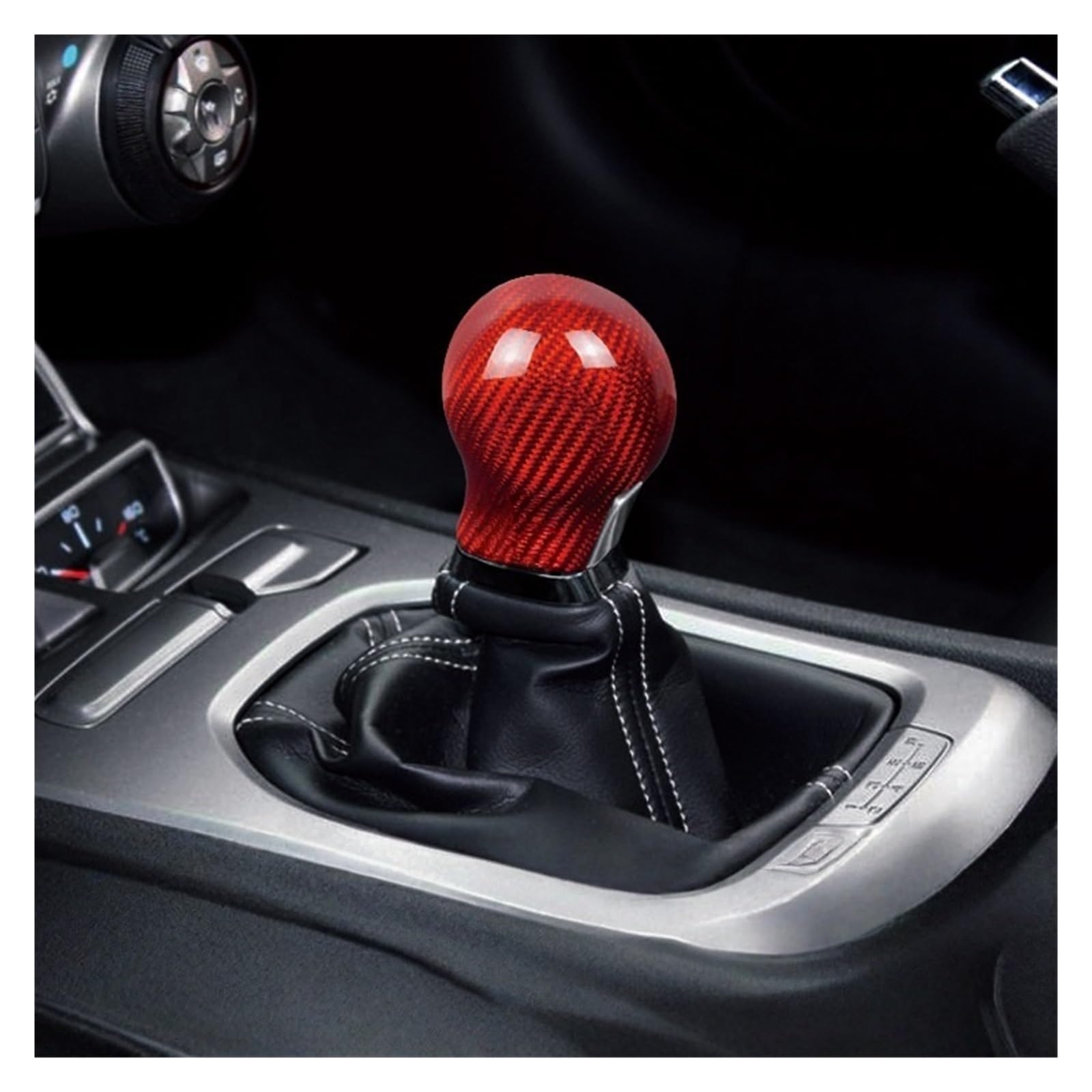 ZYHOZGJBG Compatible for Chevrolet Camaro Carbon Fiber Shift Knob Cover