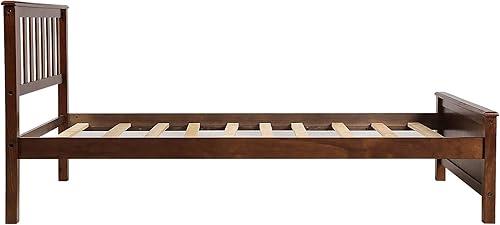 Miniatura 71 de P PURLOVE Cama de plataforma de madera maciza tamaño individual con marco de cama nido de madera con cabecero para niños, adolescentes