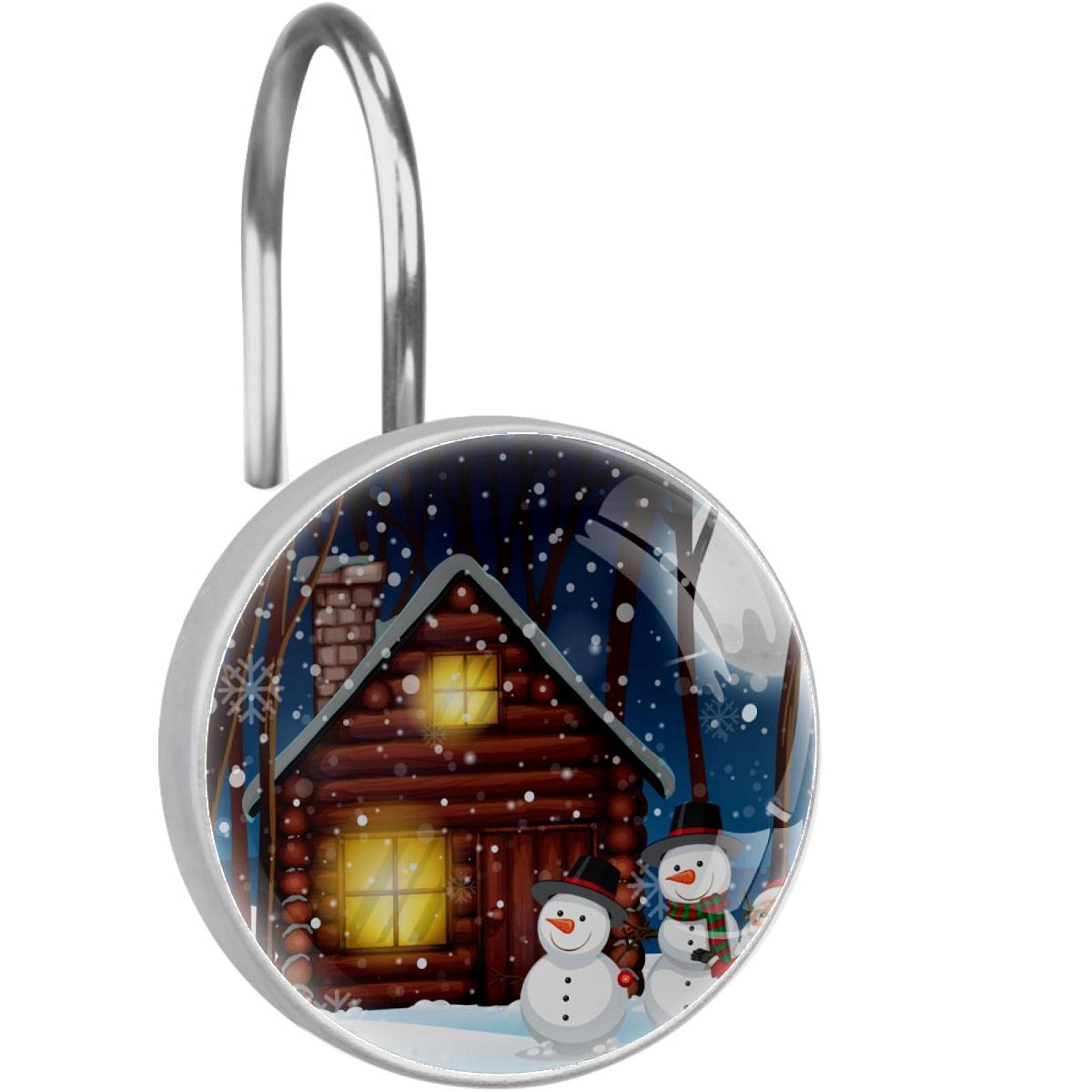 Anneaux de douche anti-rouille Père Noël et bonhomme de neige