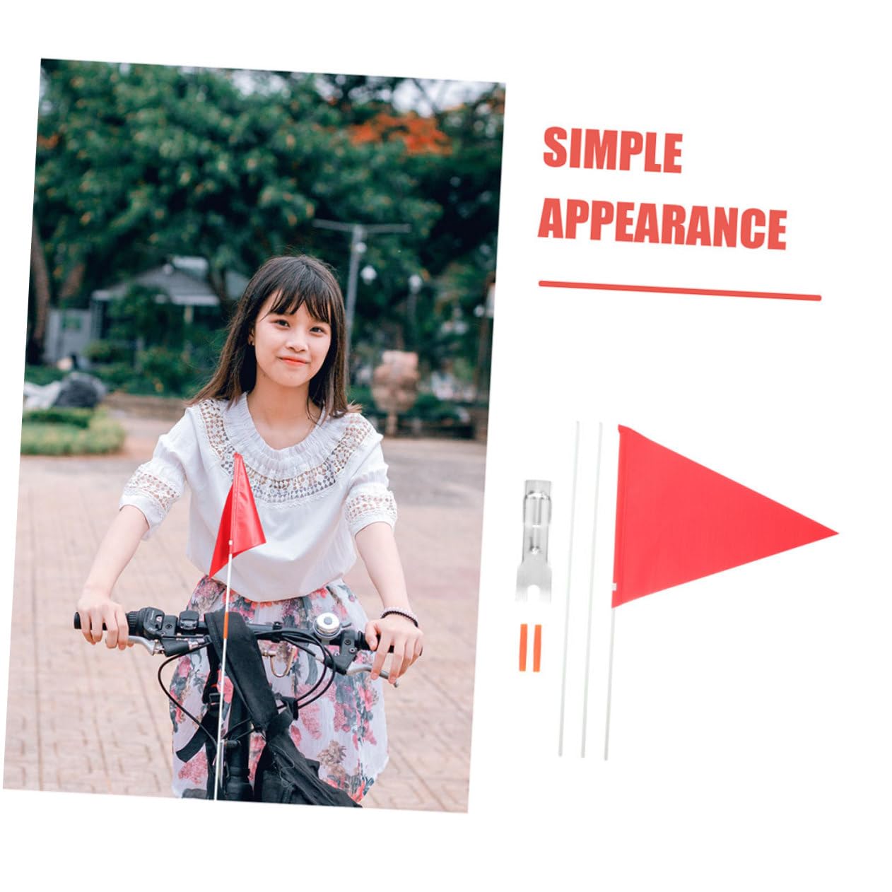 TOYANDONA 5 Piezas Banderín de Seguridad para Bicicleta con Mástil Bandera Portátil para Ciclismo Visible y de Instalar para Bicicletas Scooters y Motocicletas