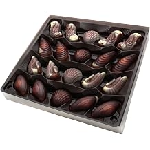 Belgium Chocolates 20 Piece Artisanal Chocolate Seashell Truffles, Hazelnut Filling. 8.82oz