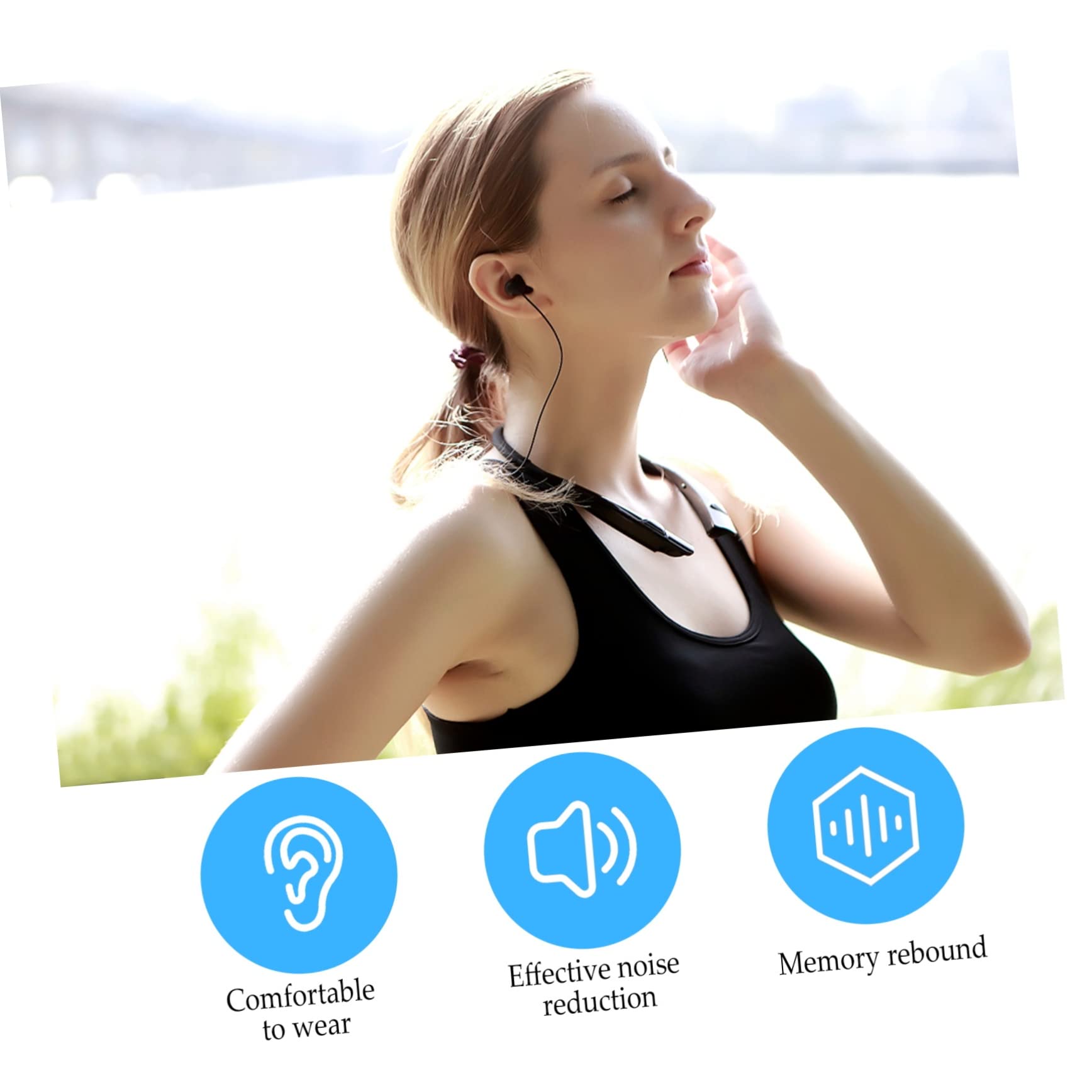 Mobestech 50pièces Embouts Mousse pour Écouteurs Intra-Auriculaires Remplacement Anti-dérapant Compatible Plupart des Écouteurs