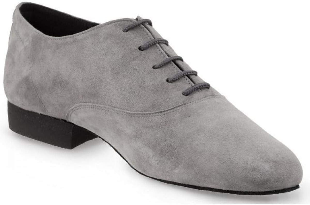Elite Flexman 240 Men's Dance Shoes – Nubuck Grey – Normal Width – 3.5 cm Ballroom – Made in Portugal