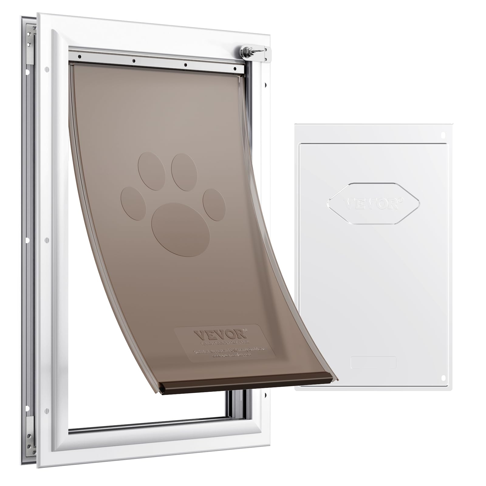 VEVOR Pet Door for Interior and Exterior Doors, Aluminum Frame, Metal Closing Panel and Lock, Strong and Durable Dog Door, Pet Door Suitable for Extra