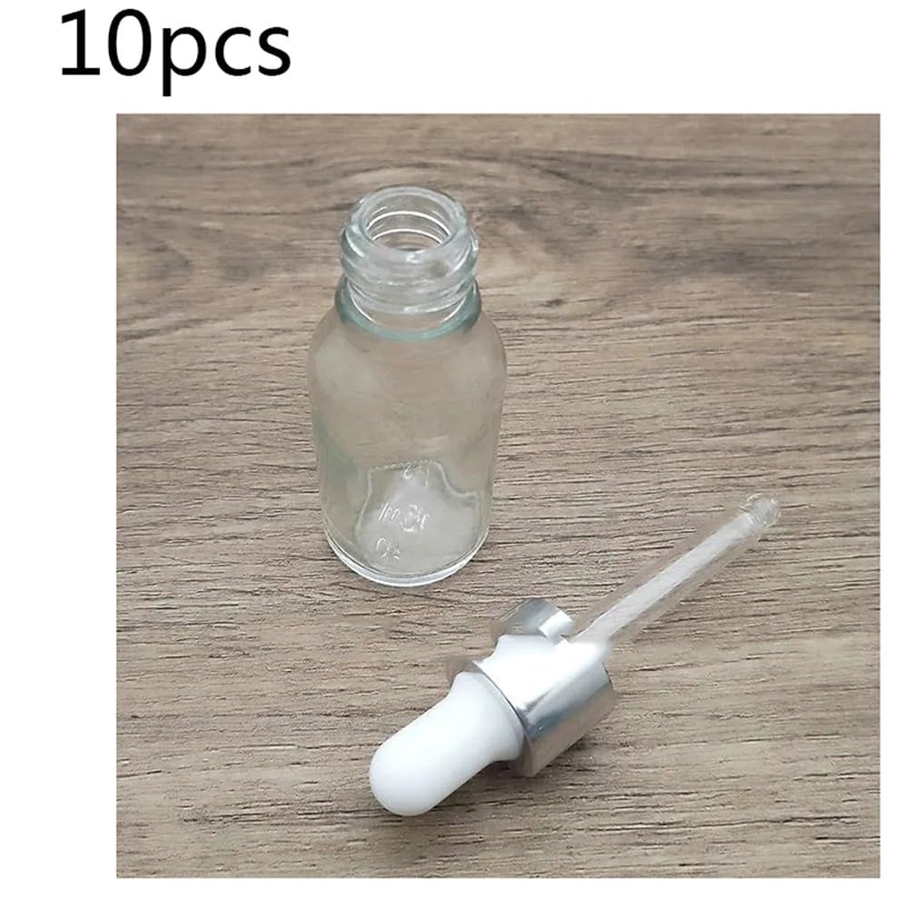 Cristalería de Laboratorio 10 pipetas de vidrio transparente de 5 ml a 100 ml con tapón de rosca plateado for laboratorio.(30ml)