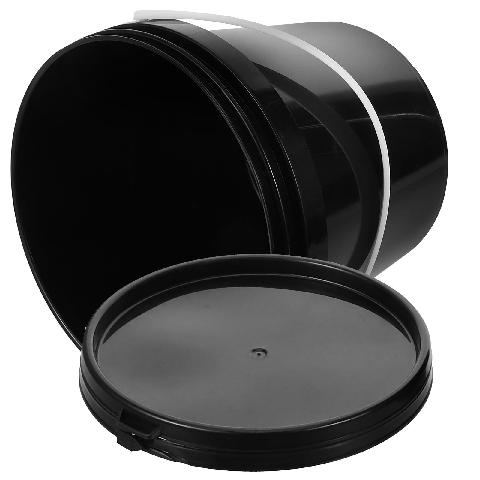 Bucket de Peinture Noir en Plastique Léger avec Poignée, Seau de Peinture avec Couvercle pour Rangement et Usage Quotidien à Domicile, Capacité 2l