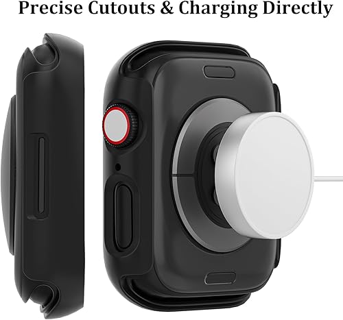 Miniatura 5 de HAANILKYI Paquete de 5 fundas impermeables para Apple Watch de 1.772 pulgadas Series 9, 8, 7 con protector de pantalla de vidrio templado, carcasa