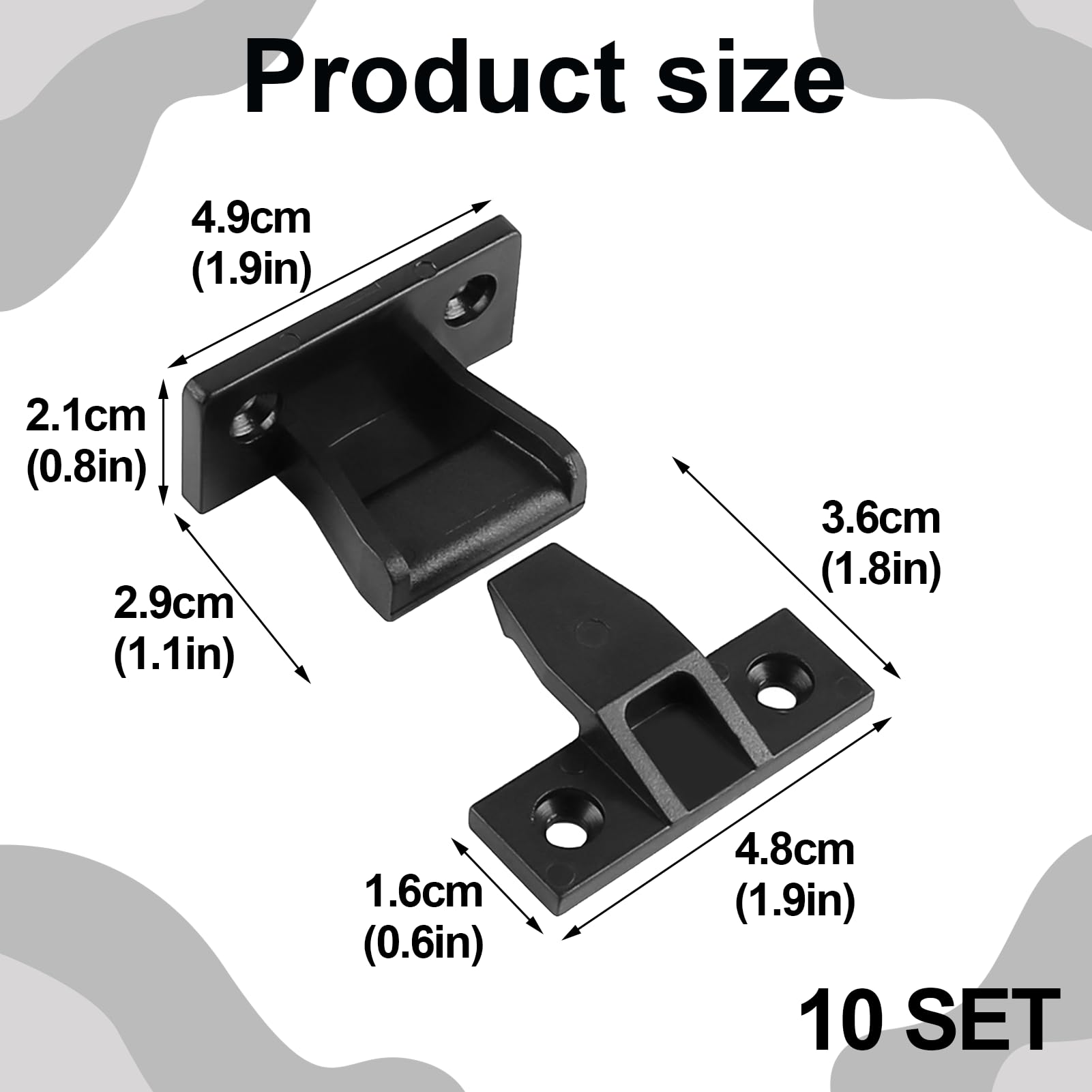 10 PCS Kitchen Plinth Clips, Bath Panel Clips, Push in Plinth Fasteners Fittings, ABS Press Fit Panel Clip - Image 2