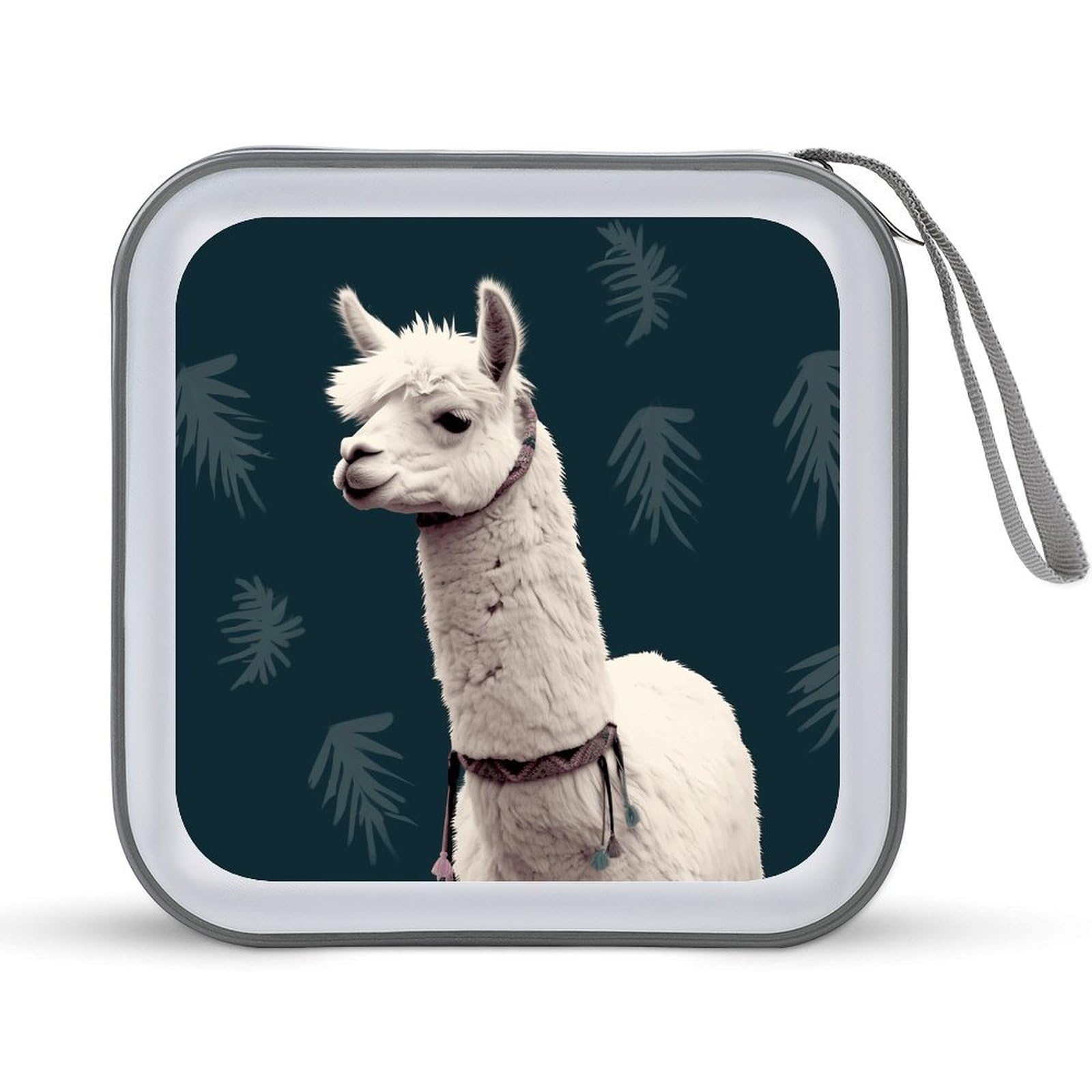 VstaDank Alpaca Llama DVD Case With Zipper Portable CD Case Hardshell DVD VCD Binder Storage Box EVA Protective Blu-ray Wallet 40 Capacity CD Wallet Movie Music Media Disc Wallets
