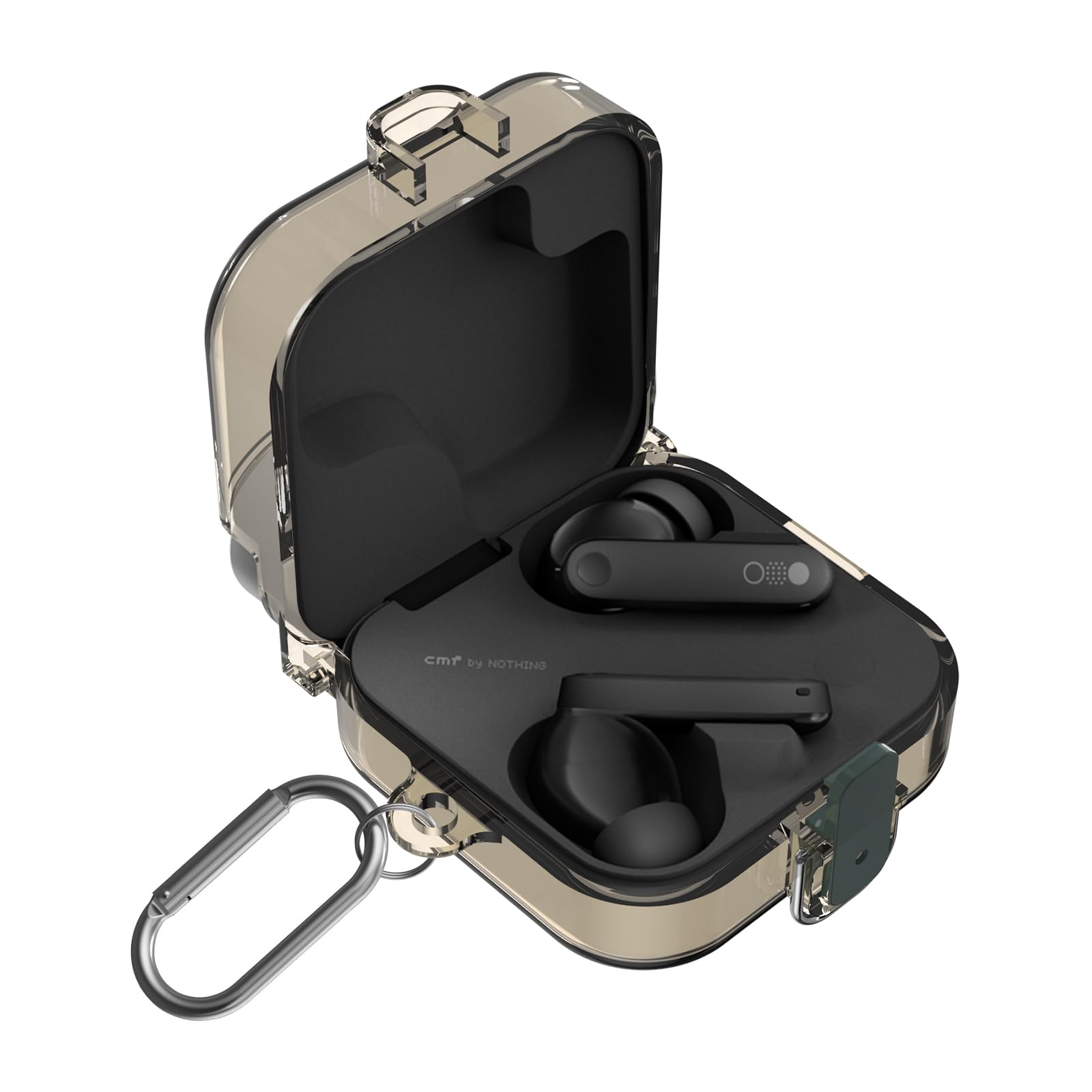 CMF Clear Case for Buds Pro 2, Soft TPU Protective Earbuds Cover, Compatible with CMF Buds Pro 2, Headphones Case with Carabiner Accessories (Clear