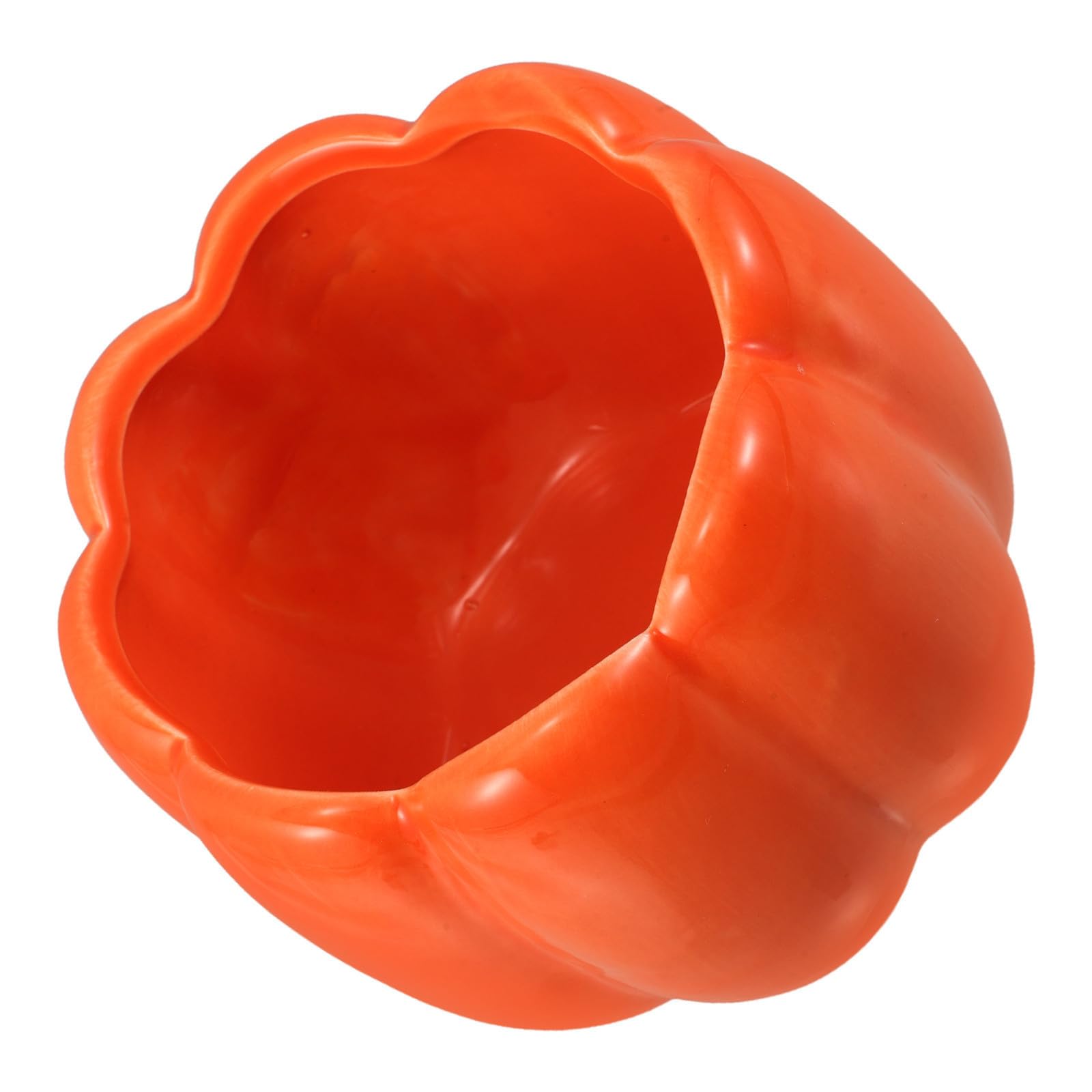 Bol à soupe en céramique de citrouille orange avec couvercle pour dessert et snack