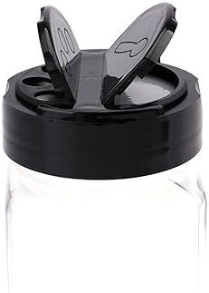 Bekith 16 Pack 9 Oz Plastic Spice Jars Bottles Containers with Black Cap – Perfect for Storing Spice, Herbs and Powders