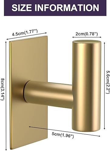 Miniatura 5 de VAEHOLD Ganchos adhesivos, ganchos resistentes para toallas de pared, ganchos de puerta de acero inoxidable para colgar abrigos, sombreros, toallas,