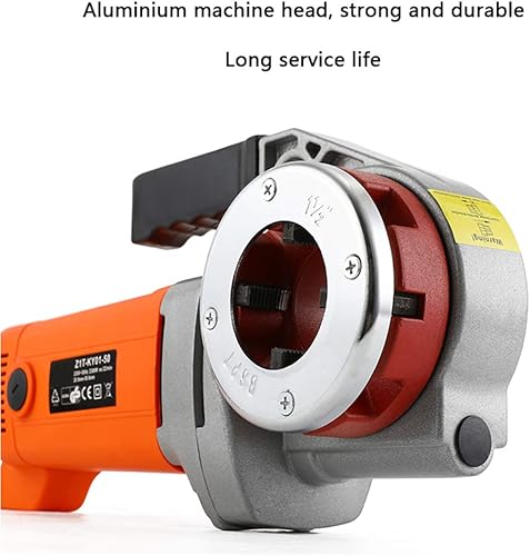 Miniatura 2 de Enhebrador de tuberías eléctrico portátil con 6 troqueles herramienta de enhebrado de tuberías de 2300 W para tuberías galvanizadas de hierro de 12