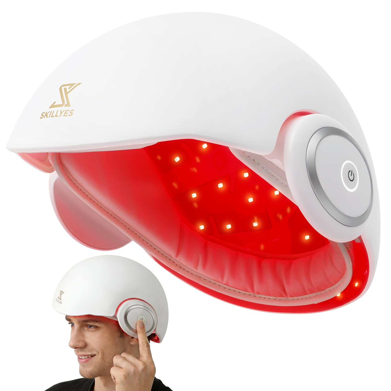 Photo 1 of SKILLYES Infrared Red Light Therapy for Hair,?FDA Cleared? Hair Regrowth Treatment for Women/Men,Silicone Hair Growth Helmet,Infrared Red Light Therapy Devices,Light Therapy at Home