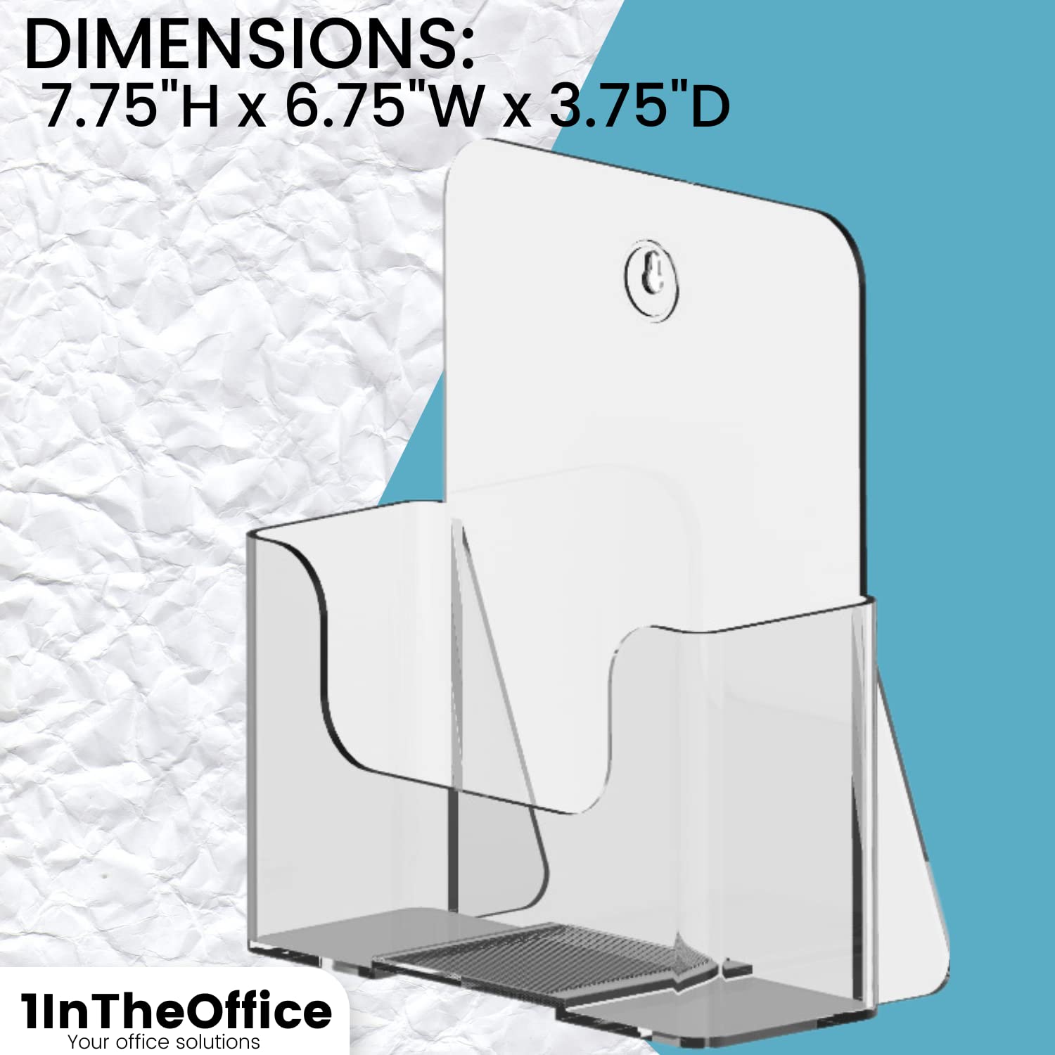 1 intheoffice acrílico folleto soporte, plástico, 6 3/4 "W x 3 3/4" D "2 Pack"