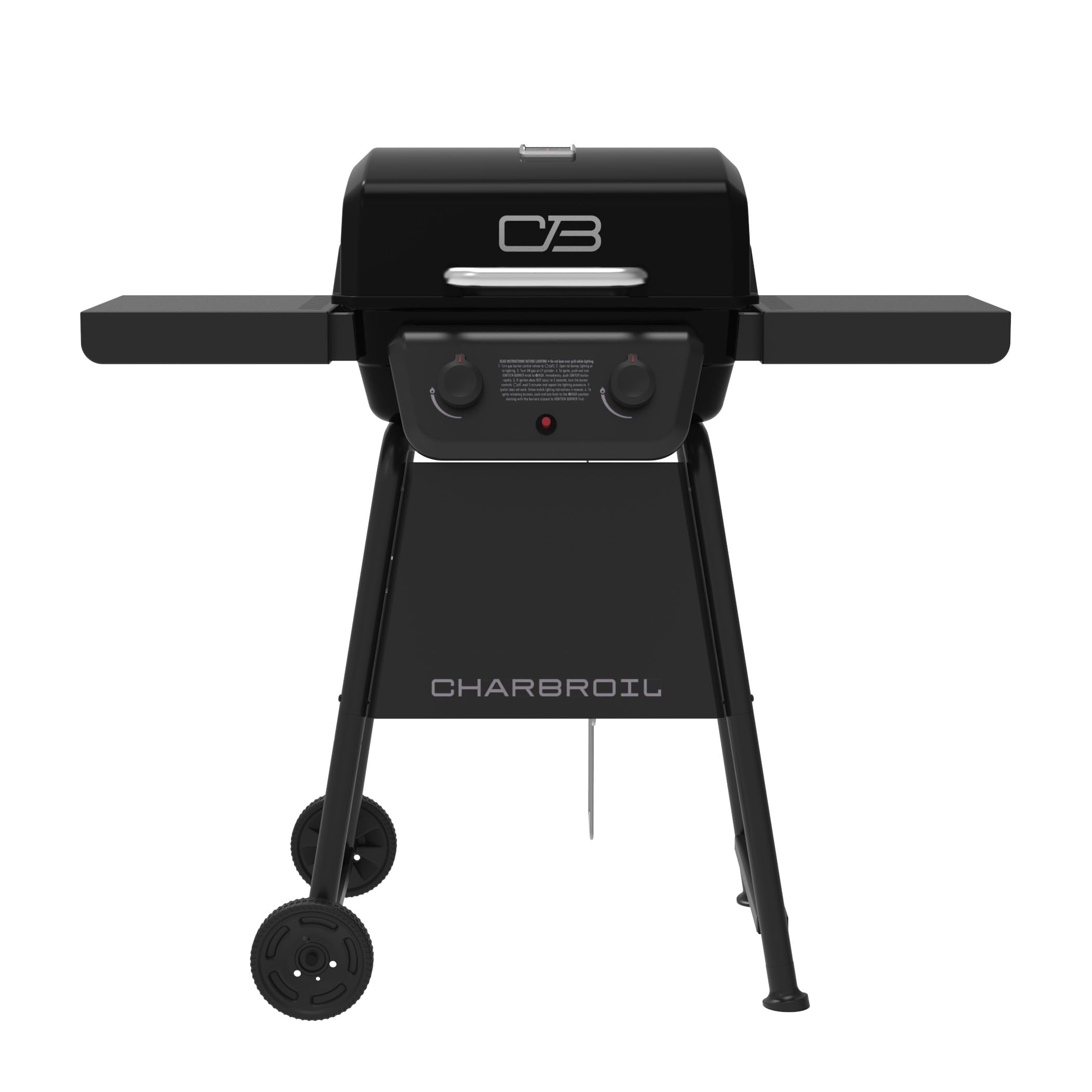Photo 1 of ** bend/dirt damage**Charbroil Classic 2-Burner Propane Gas Grill – 280 Sq In Cooking Area, 20,000 BTU, Porcelain-Coated Grates, Compact Outdoor BBQ with Side Shelves